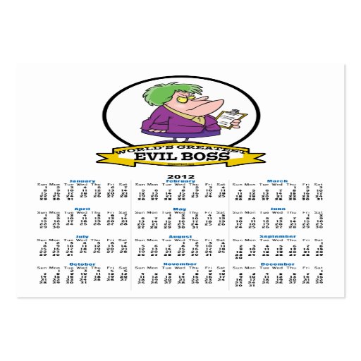 WORLDS GREATEST EVIL BOSS LADY CARTOON BUSINESS CARD TEMPLATE