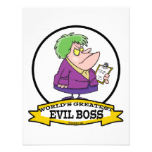 WORLDS GREATEST EVIL BOSS LADY CARTOON ANNOUNCEMENT