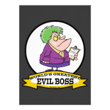 WORLDS GREATEST EVIL BOSS LADY CARTOON ANNOUNCEMENT