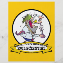 WORLDS GREATEST EVIL SCIENTIST MEN CARTOON CUSTOM FLYER