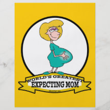 WORLDS GREATEST EXPECTING MOM WOMEN CARTOON CUSTOM FLYER