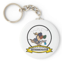 WORLDS GREATEST EXTERMINATOR MEN CARTOON KEYCHAIN