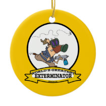 WORLDS GREATEST EXTERMINATOR MEN CARTOON ORNAMENT