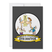 WORLDS GREATEST EYE DOCTOR MEN CARTOON CUSTOM INVITE