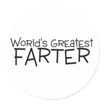 Worlds Greatest Farter Round Sticker