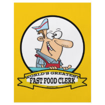 WORLDS GREATEST FAST FOOD CLERK MEN CARTOON FULL COLOR FLYER