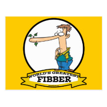 WORLDS GREATEST FIBBER MEN CARTOON POSTCARD