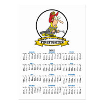 WORLDS GREATEST FIREFIGHTER MEN CARTOON BUSINESS CARD