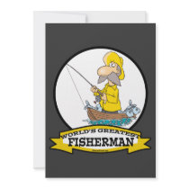 WORLDS GREATEST FISHERMAN MEN CARTOON ANNOUNCEMENTS