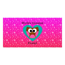 Worlds greatest friend owl photo card