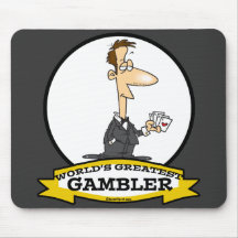 WORLDS GREATEST GAMBLER MEN CARTOON MOUSEPAD