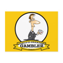 WORLDS GREATEST GAMBLER MEN CARTOON POSTCARDS