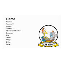 WORLDS GREATEST GAME ADDICT CARTOON BUSINESS CARD