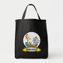 WORLDS GREATEST GAME ADDICT CARTOON CANVAS BAGS