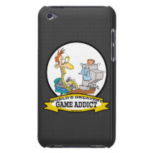 WORLDS GREATEST GAME ADDICT CARTOON BARELY THERE iPod COVERS