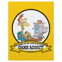 WORLDS GREATEST GAME ADDICT CARTOON PERSONALIZED FLYER