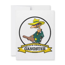 WORLDS GREATEST GANGSTER MEN CARTOON CUSTOM INVITATIONS