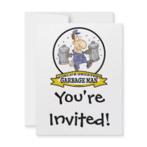 WORLDS GREATEST GARBAGE MAN CARTOON PERSONALIZED ANNOUNCEMENT