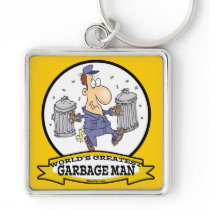 WORLDS GREATEST GARBAGE MAN CARTOON KEY CHAIN
