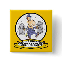 WORLDS GREATEST GARBOLOGIST MEN CARTOON PINS