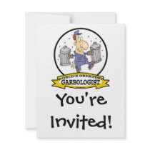 WORLDS GREATEST GARBOLOGIST MEN CARTOON INVITE