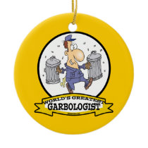 WORLDS GREATEST GARBOLOGIST MEN CARTOON CHRISTMAS TREE ORNAMENTS