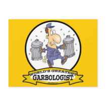 WORLDS GREATEST GARBOLOGIST MEN CARTOON POST CARD