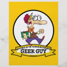 WORLDS GREATEST GEEK GUY CARTOON PERSONALIZED FLYER