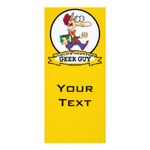 WORLDS GREATEST GEEK GUY CARTOON CUSTOMIZED RACK CARD