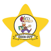 WORLDS GREATEST GEEK GUY CARTOON STICKER
