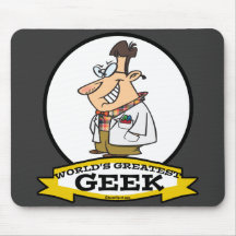 WORLDS GREATEST GEEK MEN CARTOON MOUSE PAD