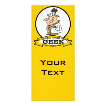 WORLDS GREATEST GEEK MEN CARTOON RACK CARD