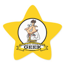 WORLDS GREATEST GEEK MEN CARTOON STAR STICKERS