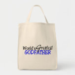 Worlds Greatest Godfather Blue Black Canvas Bags