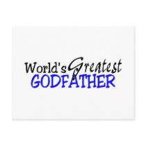 Worlds Greatest Godfather Blue Black Postcards