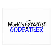 Worlds Greatest Godfather Blue Black Postcards