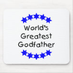 World's Greatest Godfather (blue stars) mousepads