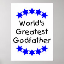 World's Greatest Godfather (blue stars) Poster