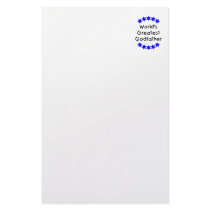 World's Greatest Godfather (blue stars) Personalized Stationery