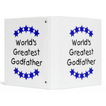 World's Greatest Godfather (dk. blue stars) 3 Ring Binder