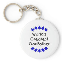World's Greatest Godfather (dk. blue stars) Key Chain