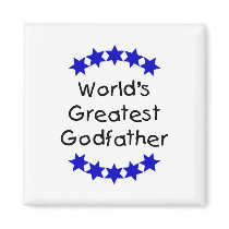 World's Greatest Godfather (dk. blue stars) Magnets