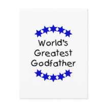 World's Greatest Godfather (dk. blue stars) Postcard