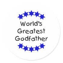 World's Greatest Godfather (dk. blue stars) Stickers