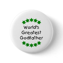 World's Greatest Godfather (green stars) Pinback Button