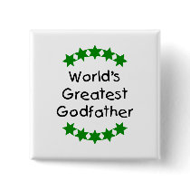 World's Greatest Godfather (green stars) Pin