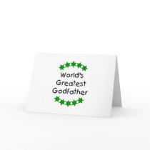 World's Greatest Godfather (green stars) Greeting Card