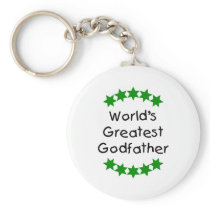 World's Greatest Godfather (green stars) Keychain