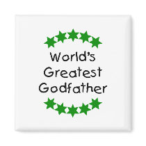 World's Greatest Godfather (green stars) Fridge Magnet