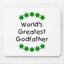 World's Greatest Godfather (green stars) Mouse Pads